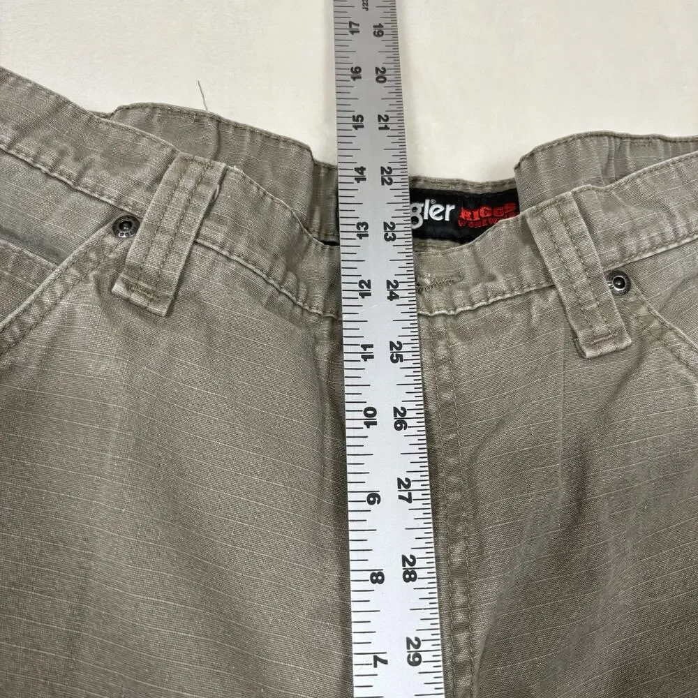 Wrangler Riggs Workwear Flannel Lined Cargo Pants Fits 35x34 Tan Brown Utility